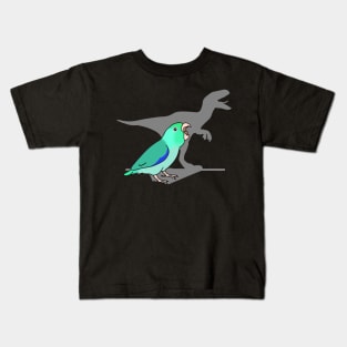 velociraptor shadow -  turquoise parrotlet Kids T-Shirt